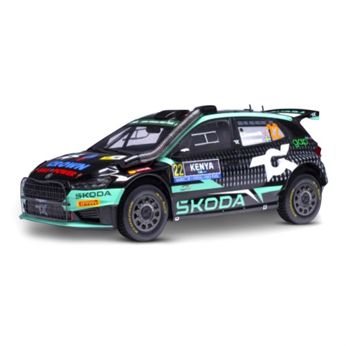 IXO Skoda Fabia Rally2 - 2024 Safari Rally - #22 G. Greensmith 1:18