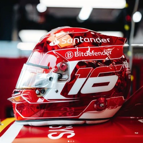 Look Smart Charles Leclerc Ferrari Helmet - 2024 Singapore Grand Prix 1:5