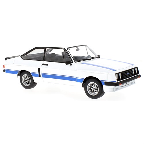 MCG Ford Escort Mk.II RS 2000 - White w. Blue Bonnet & Side Stripes 1:18