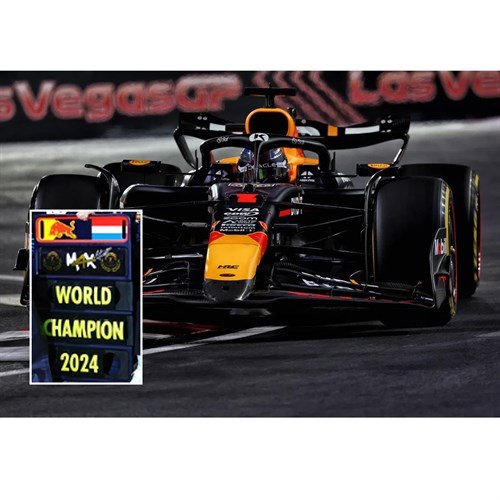 Spark Red Bull RB20 w. Pit Board - 2024 Las Vegas Grand Prix - #1 M. Verstappen 1:18