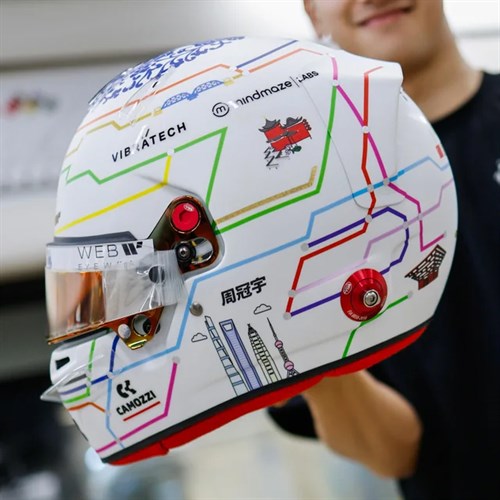 Spark Guanyu Zhou Sauber Helmet - 2024 Chinese Grand Prix 1:5