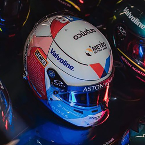 Spark Lance Stroll Aston Martin Helmet - 2024 British Grand Prix 1:5