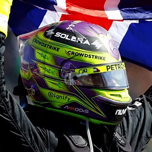 Spark Lewis Hamilton Mercedes Helmet - 2024 British Grand Prix 1:5