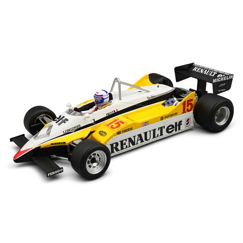 Tecnomodel Renault RE30B w. Figure - 1st 1982 South African Grand Prix - #15 A. Prost 1:18