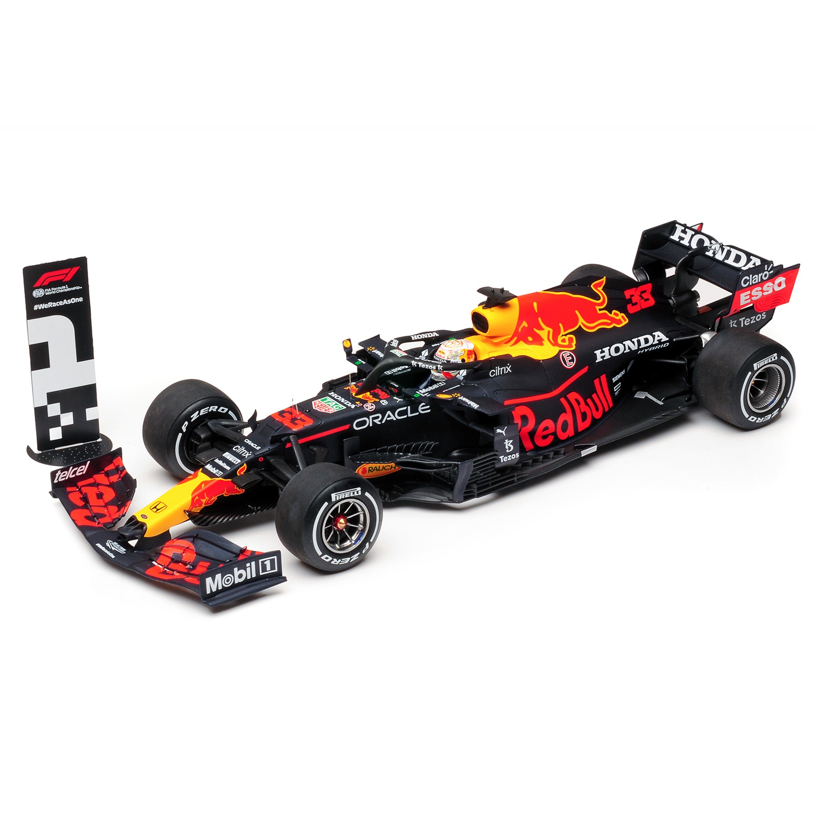 Spark Red Bull RB16B w. 1st Place Board - 1st 2021 Monaco Grand Prix 